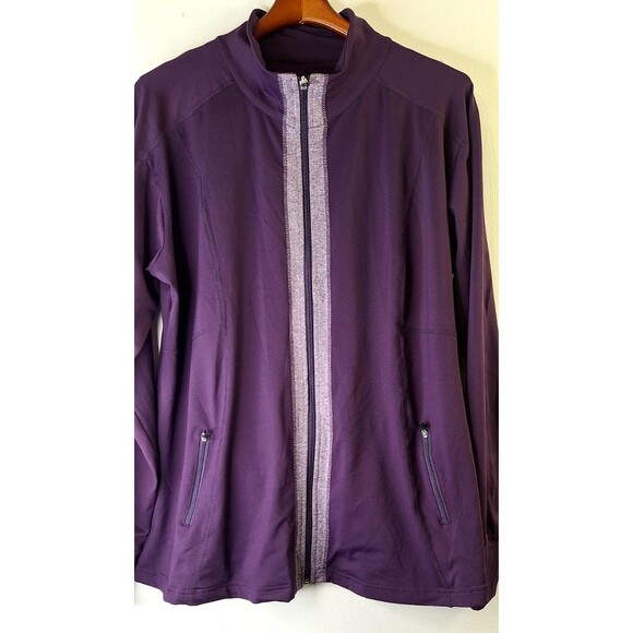 WESTBOUND Purple Full Zip Track Jacket Women's Sz XL Active Wear Casual Workout - Picture 4 of 8